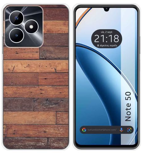Étui en Silicone Tumundo pour Smartphone Realme Note 50 Wood Design 03 Drawings