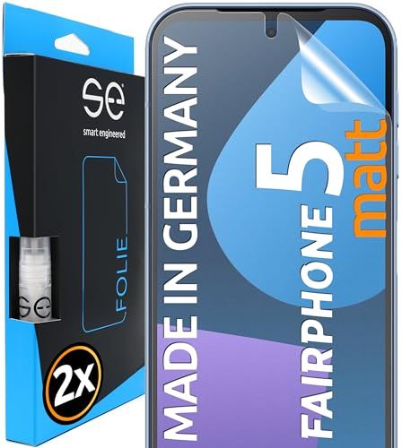 2x se® 3D SCHUTZFOLIE Entspiegelt für Fairphone Fairphone 5,Anti-Staub, 100% Fingerabdruck & FaceID kompatibel, einfache blasenfreie Installation, Ultra-Klar, Stoß-Kratzfest, aus Deutschland