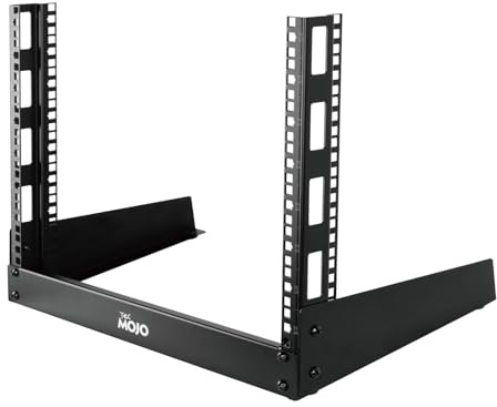 Tecmojo 2 Post Desktop Server Rack Open Frame Rack for 19in AV/Data/Audio/Studio Equipment Free Standing on Home/Office Table (8U)
