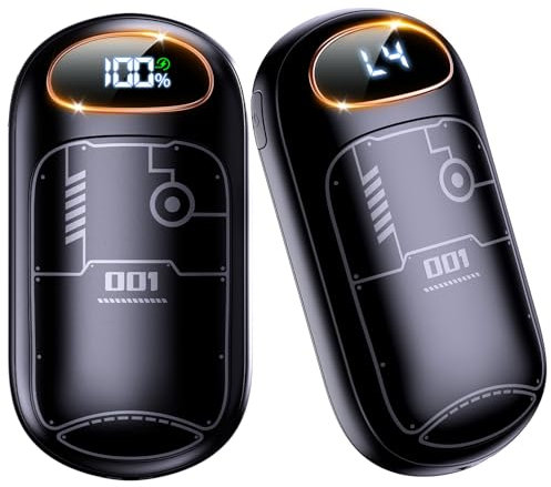 CRISLEX Electric Hand Warmers Rechargeable 2 Pack, 4 Levels Fast Heat, Reusable Hand Warmers with LED Display, Portable Magnetic Pocket Heater, Gifts for Christmas, Men, Women, Raynauds, Hunting, Golf