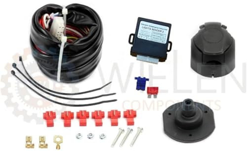 WIELEN Kit Elettrico 13 Poli LS2 con CENTRALINA per Gancio Traino con PREDISPOSIZIONE SENSORI di PARCHEGGIO