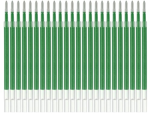 PATIKIL Gelstift-Nachfüllungen, 24 Stück 0,8 mm mittlere Spitze Glitzer-Farb-Gel-Tintenstift-Nachfüllungen für einziehbare Klickstifte zum Schreiben, Zeichnen, Kritzeln im Büro, Grün