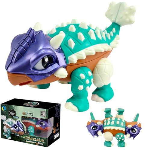 DOWNDRIFT Dinosaurier Spielzeug für Kinder,2x2x3 Dinosaurier 3D Puzzle Toy,Kleinkind Dinosaurier Spielzeug Zauberwürfel Personalisiert,Sensorisches Zappelspielzeug für Kinder Erwachsene