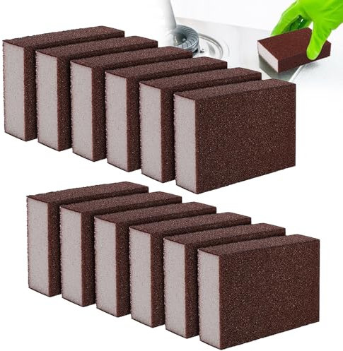 12 Piezas Taco Lija, Esponjas de Lijado, Cuatro Caras Lija Pared, Esponja de Lija, Bloque Lijador, Taco Abrasivo de Lijado Manual, Lijadora Grano Cocina Lavables y Reutilizables para Lijar Pulido