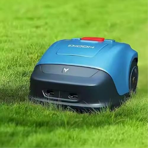FJYAWEN Robot Lawn Mower, Cordless Lawn Mower for Mowing Areas up to 1000 M², Cutting Width & Height 18cm /20-55mm Rain, Anti-Theft Protection