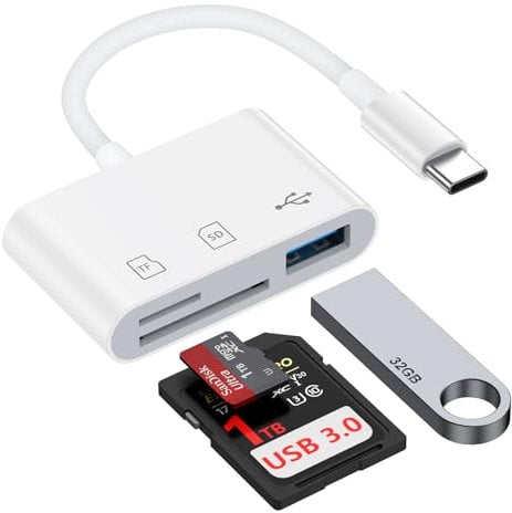 USB C SD Card Reader for Samsung Galaxy S25 Ultra/Edge Z Fold 7 Flip7 S24 FE S23 Plus,iPhone 16/16 Pro Max/16e/16 Plus/15,USB C to Micro SD Memory Card Reader Digital Camera Adapter for Android,Laptop