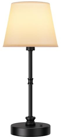 EppieBasic Cordless Rechargeable Table Lamp, 5200mAh Battery-Powered Lamp with 2700K Warm Ambient Light, 41cm Dimmable Light for Living Room, Children's Room – Black