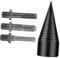 jojofuny 4 Teiliges Set Holzspalter Bohrer Heavy Duty Kegelbohrer Für Holzspaltung Inkl 42mm Quadratischem Schaft Runder Und Sechseckiger Verlängerung Ideales Werkzeug Für