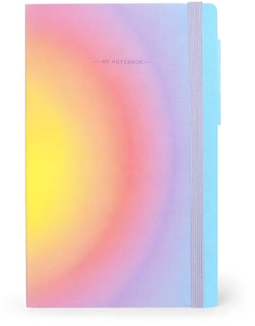 Legami - My Notebook, 6 mm liniertes Notizbuch, Aura, Special Edition, Large, FSC-zertifiziertes Papier, 192 Seiten, Softcover, elastischer Verschluss, 17 x 24 cm
