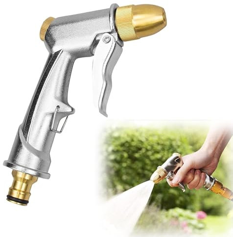Gartenbrause, Garten Handbrause, 100% Metall Hochdruck Garten Spritzpistolen, Hochdruck-Zinklegierung, Gardena Brause, Verstellbarer Wasserdurchfluss,für Garten Bewässerung, Autowaschanlagen Einfacher