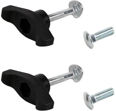 DemJamr Rasenmäher Griffknöpfe Mutterschraube, Universal T-Griff Schrauben für Rasenmäher Schneefräse (4 Schrauben und 2 Griffe)