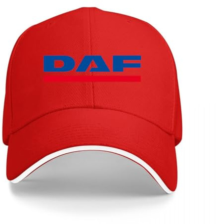 Vouttvii Baseballkappe für DAF Xf, schwarz, verstellbar, Sandwich-Hut für Herren, Hüte für Damen, rot, Einheitsgröße