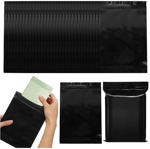 Lot de 100 Sacs Jetables pour Serviettes Hygiéniques, 10 cm x 15 cm Noir Sachet D'élimination Scellés, Opaques Distributeur de Sachets Refermables pour Tampons, Hygiène Féminine