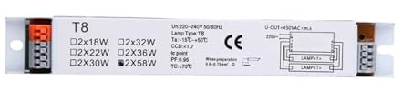 Reattore elettronico Fattore di zavorra Alimentatore 2x18/30/58W T8 largo Lampada fluorescente elettronica istantanea(58w)
