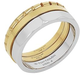 TOM TAILOR - Damen Ring Edelstahl - Vergoldet/Golden - Bicolor Ring