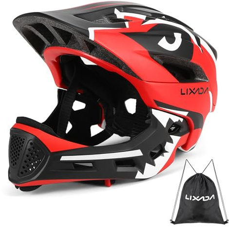 Aumotop Casco Integral Desmontable para Niños, Carcasa de PC Resistente, Casco de Seguridad Deportivo para Ciclismo, Monopatín, Rojo, 1 Niños (#3)