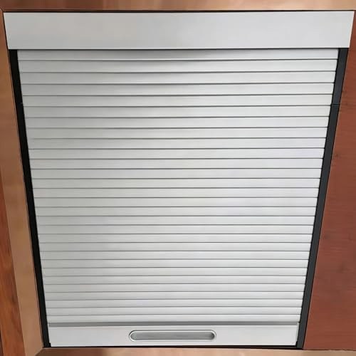 Innovz Tambour Door Kit with Guide Rails & Handle, White ABS Roll Up Cabinet Doors Space Saving, Smooth Sliding Roller Shutter Kitchen Door(24x40in(61x102cm))