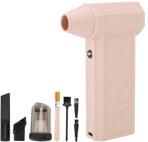 Mingzhe Ventilateur Portatif Nettoyeur de Poussière Voiture Neige Eau Barbecue Souffleur Rechargeable 130000 TR/Min (Rose)