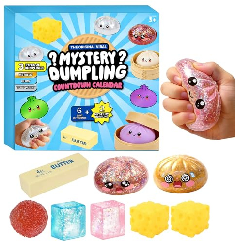 8 Stück Überraschungsbox Antistress Spielzeug, Glitter Dumpling Squishy für Kinder, Nee doh Cube Stil, Bunte Quetschfiguren, Stressabbau Gadget, Party Mitgebsel, Soft Touch