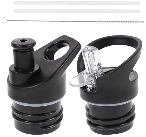 Outanaya 2pcs Lid Water Bottle Nozzle Covers with Convenient Finger Loop Plastic Replacement Bottle Lids Closure Spare Part for Hiking and Outdoor Events