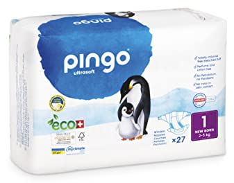 Pingo Ökologische Windeln Größe 1 New Born (2-5 kg), 1 Beutel mit 27 Windeln