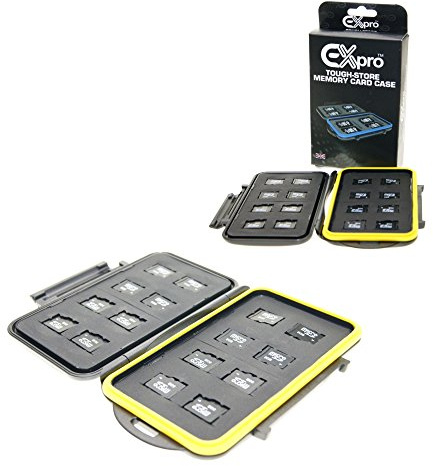 Ex-Pro® Tough-store Waterproof Memory Card Case for 16 x Micro SD SDXC MSD - Blue