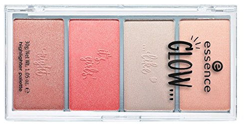 Essence Glow highlighter Palette Nr. 01 like it is girls night Inhalt: 30g Highlighter Palette mit vier zarten leicht zu verblendenden Farben. Highlighter