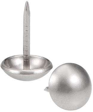 sourcing map 25Stk.Polsternagel 19mm Kopfdurchmesser Antik rund Reißzwecken Silber