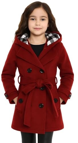 A2Z 4 Kids Girls Parka Jacket Hooded Trench Coat Wool Blends Warm Padded