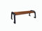 PRIMARIO Gartenbank Ohne Lehne Park Holz Massiv Sitz Garten Balkon Metall Wetterfest Robust Stabil Langlebig Gartenmöbel Erwachsene und Kinder Outdoor (Mahagoni, CE)
