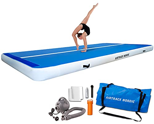 AIRTRACK NORDIC Deluxe Wide Airtrack Mat 3m - 16m mit Pumpe, 2m extra breit und 20cm extra dick Turnmatte Aufblasbar - Matte Sport, Air Track Gymnastikmatte (4)