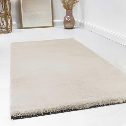 Esprit Home, Moderner Hochflor Teppich - Läufer für Wohnzimmer, Flur, Schlafzimmer, Alice (200 x 200 cm, Creme beige)