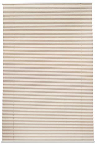 Amazon Basics Plissee-Rollo ohne Zugkette, ohne Bohren, 75 x 150 cm, Cremefarben