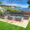 BRAST® Gartenmöbel Lounge Set | 6-7 Personen viele Modelle & Farben | inkl. extra Dicke Kissen | TÜV geprüft | Outdoor Loungemöbel Sitzgruppe Essgruppe Garnitur | Relax Grau