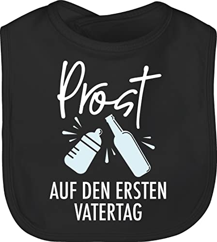 Baby Lätzchen - Geschenk zum - Prost auf den ersten Vatertag - Unisize - Schwarz - vatertagsgeschenk erste laetzchen papa erster babylätze vater unser 1. latz papas alles gute männertagsgeschenke
