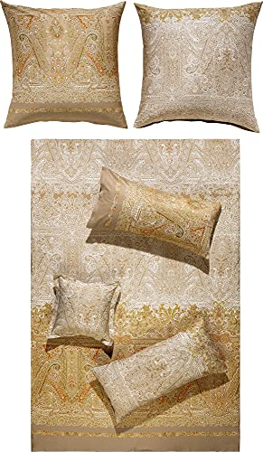 Bassetti Bettwäsche Michelle V6 Feinsatin beige Größe 1x 155x220 cm + 1x 40x80 cm