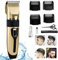 Haarschneider Kinder, Profi Haarschneidemaschine, Herren Bartschneider Barttrimmer Haartrimmer Präzisionstrimmer Langhaarschneider Trimmer Männer, Wireless & USB-Wiederaufladbar, mit 4 Führungskämmen