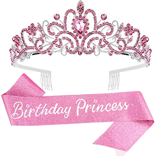 Princess Birthday Tiara - Happy Crown for Girls & Women, Decorative Accessory