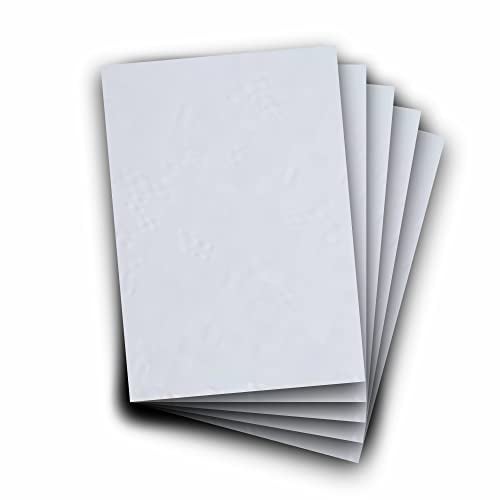 5 Stück Selbstklebende Filzplatten 3 mm stark - DIN A4 (21 x 30 cm) – Filzaufkleber - Basteln (Hellgrau Meliert)