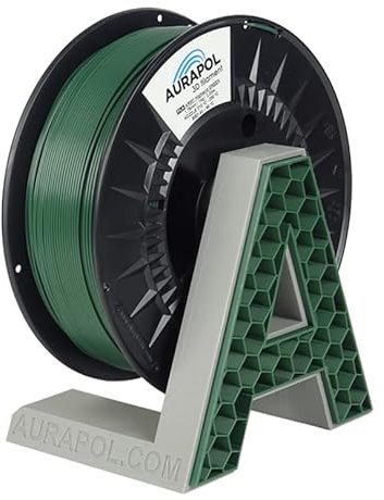 AURAPOL Filament 1.75 PLA mit +/- 0,02 mm Genauigkeit (1kg, hochlandgrün) - Biologisch abbaubares 3D Drucker Filament aus PLA - Druckmaterialien kompatibel mit den meisten Druckern