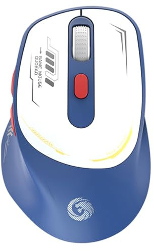 HIMDUZE Mouse Bluetooth, Wireless ricaricabile Tri-Mode (BT5.0+5.2+2.4GHz) Mouse ottico ergonomico e silenzioso senza fili per PC portatile MacBook, Mac OS/Windows/Andriod, (blu)