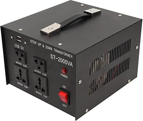 Transformateur de Puissance, Transformateur de Convertisseur de Tension Trans Step Up Converter 2000 W Réglable 110 V-120 V 220 V-240 V AC Entrée, Transformateurs Basse Tension