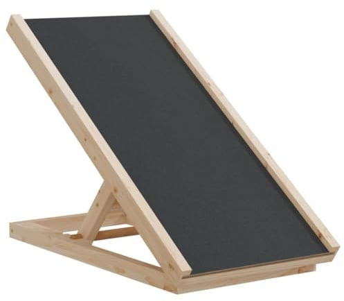 vidaXL Rampe pour Chiens Gris 70x35 cm Bois de Sapin Solide