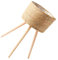 FONDOTIN Support De Jardinière Au Sol Paniers en Osier sur Pieds Panier D'intérieur en Rotin Support De Tabouret De Fleur De Plante Récipient en Pot Supports en Bois Cadre Décoratif