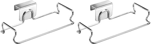 iDesign Classico Distributeur de Sacs, Petit Rangement de Porte en Métal, Argenté (Lot de 2)