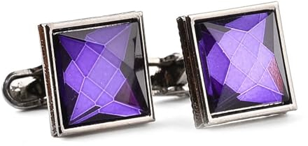 Dsnyu Manschettenknöpfe Herren Lila, Manschettenknöpfe Vintage Zirkonia-Rechteck Legierung Hochzeit Schmuck für Hemd mit Geschenkbox