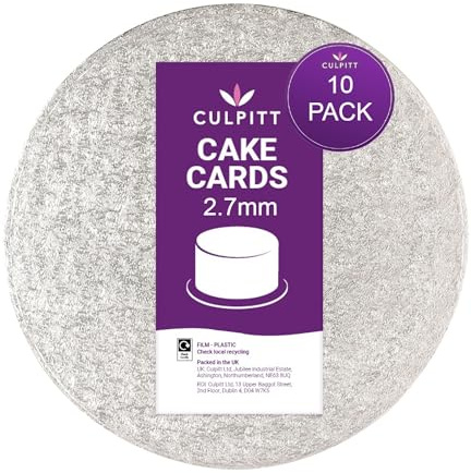 Culpitt 6 Silver Cake Cards - 10 Pack