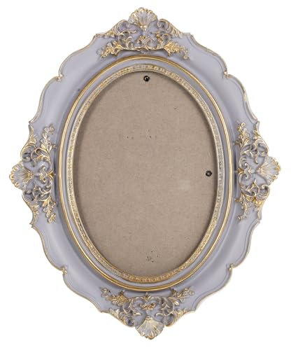 Amosfun Ovaler Bilderrahmen Vintage Stil Barock Resin Wandbildrahmen Antik Dekorative WandaufhäNgung FüR Zuhause 9.8X8.3 Zoll