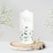 Wandtattoo Loft Hochzeitskerze personalisiert mit Namen und Datum, Motiv mit Eukalyptuszweigen, 18cm x 7cm, personalisierte Gastkerze, Hochzeit Kerze selbst gestalten, Hochzeitsgeschenk, Valentinstag