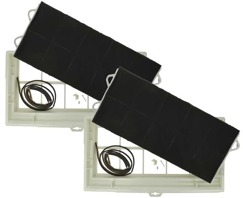 vhbw 2x Filtres à charbon actif compatible avec Neff Z5110X000, Z5110X0, LX4GE00, LX4EE00, D1130G0GB02 hotte aspirante - 49,5 x 29,5 x 6,2 cm